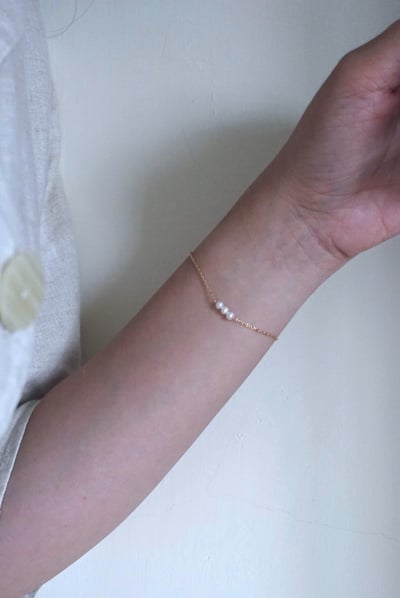 三顆珍珠手鍊 14KGF3