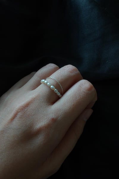 珍珠雙鏈戒指 S9256