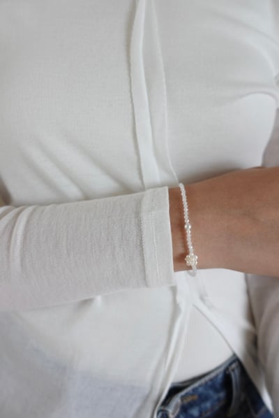 珍珠繡球花月光石手鍊 S9254