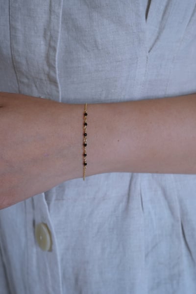 天然石心心相印手鍊 14KGF3