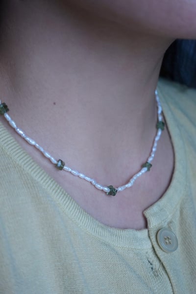 巴洛克珍珠綠磷灰石項鍊 S9254