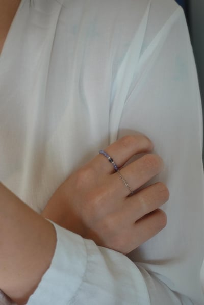 晚霞②坦桑石彈性珠戒 S9253