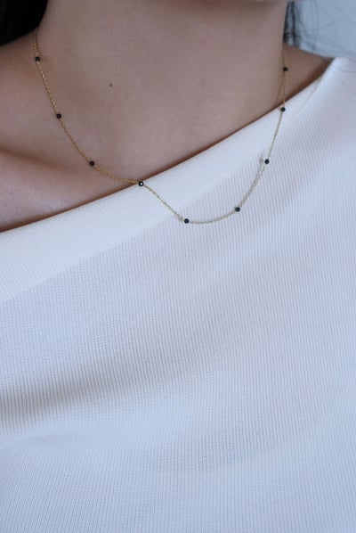 天然石間隔項鍊 14KGF5