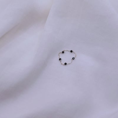 黑尖晶石間隔鏈戒 S9252