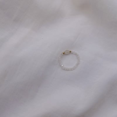 天然石 復古彈性珠戒 14KGF3