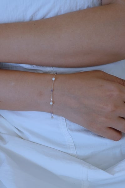 紫水晶珍珠間隔手鍊 S9253