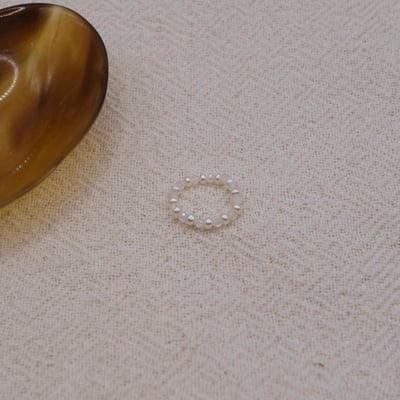 月光石珍珠彈性珠戒2