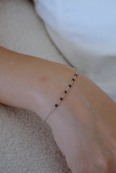 黑尖晶石心心相印手鍊 S9251