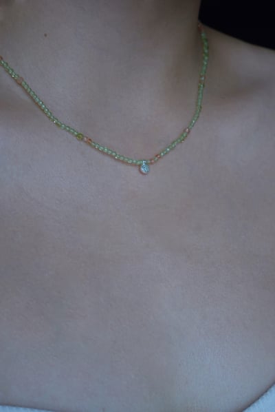 圓葉 橄欖石項鍊 S9251