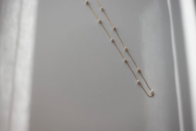 天然石間隔項鍊 14KGF4