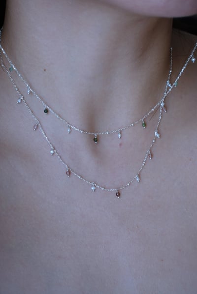 碧璽珍珠垂墜項鍊 S9253