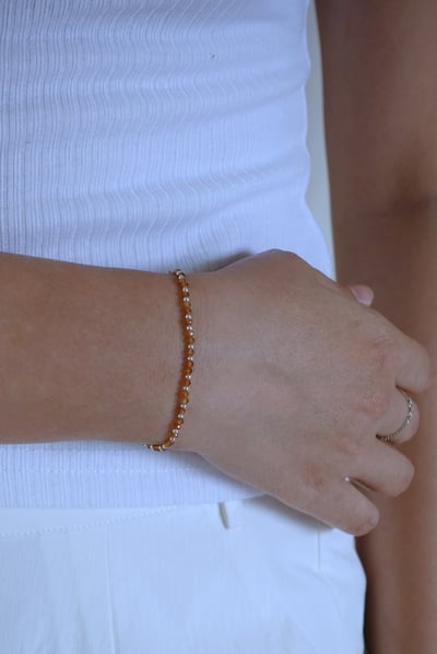 石榴石銀珠手鍊 S9255