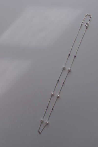 紫水晶珍珠間隔項鍊 S9252