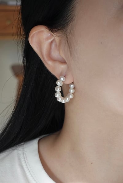 大珍珠耳圈 S9253