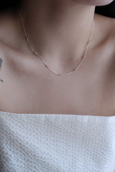 碧璽糖果造型間隔項鍊 S9253