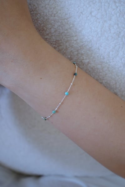 方糖天然石銀珠間隔手鍊 FOR DEC3