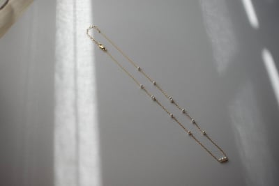 珍珠不規則間隔項鍊 14KGF2