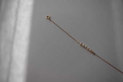 橢圓珍珠金珠手鍊 14KGF5