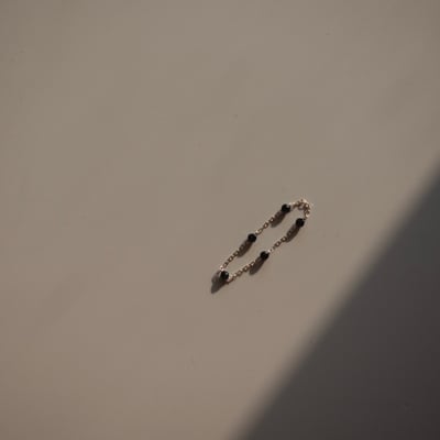 黑尖晶石間隔鏈戒 S9253