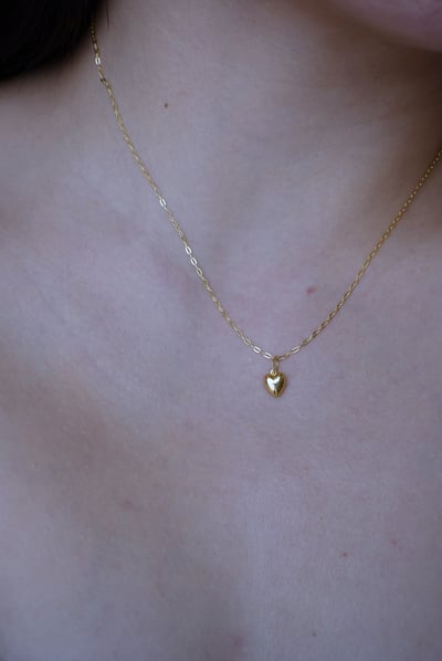 愛心橢圓鍊項鍊 14KGF3