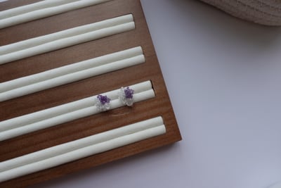 大花苞耳環 S925 限定紫白5