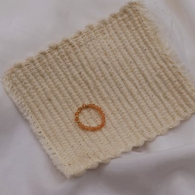 天然石 金珠珠戒 14KGF2