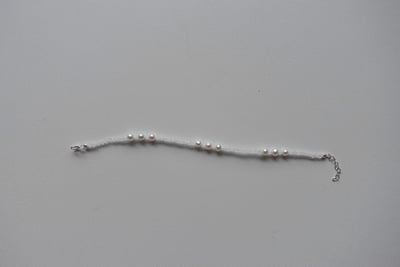 連續三顆珍珠月光石手鍊 S9254