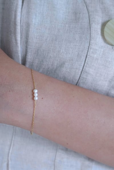 三顆珍珠手鍊 14KGF2
