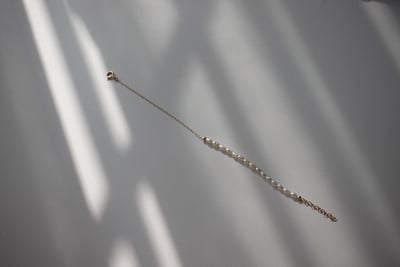 珍珠半半細長方手鍊 14KGF4