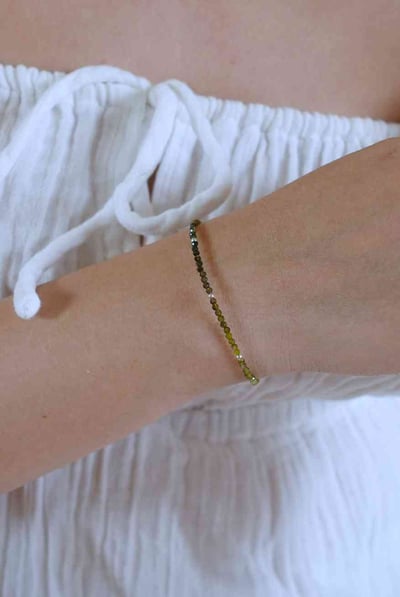 漸層碧璽銀珠手鍊 S9252