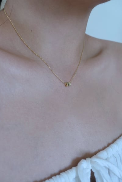 Classic 刻花圓柱項鍊 14KGF2