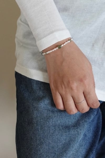 巴洛克珍珠綠磷灰石手鍊 S9254