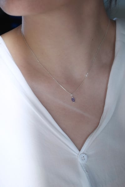 單顆橢圓坦桑石項鍊 S9254