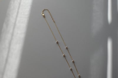 天然石間隔項鍊 14KGF3