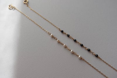 天然石心心相印手鍊 14KGF9