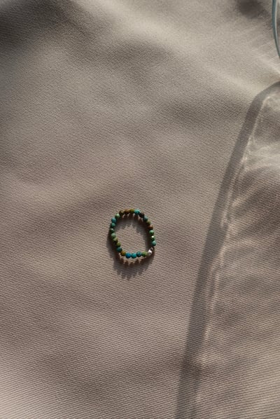 綠松石碎銀彈性珠戒 S9252