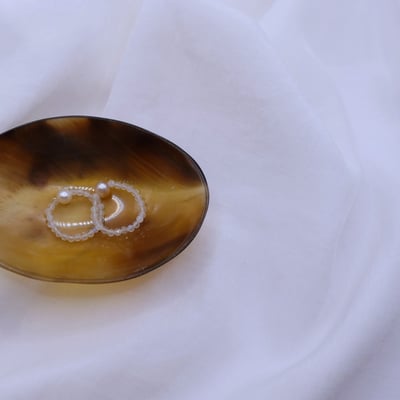 月光石珍珠彈性珠戒2