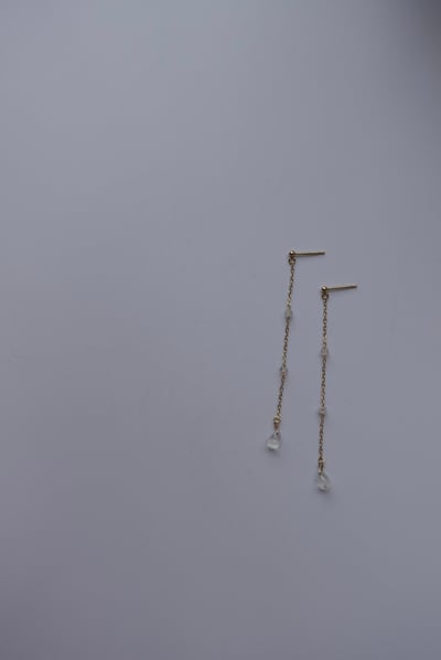 水滴月光石石耳環 14KGF1