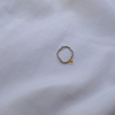 水滴天然石銀珠彈性珠戒4