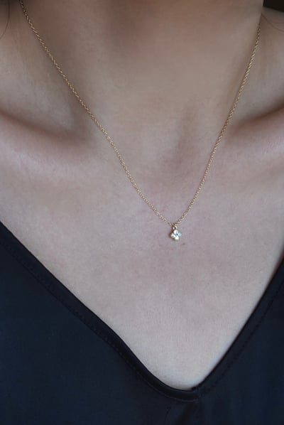 四葉小花項鍊 14KGF2