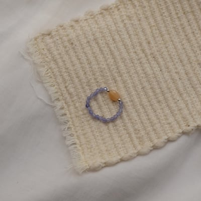 落日 坦桑石彈性珠戒 S9251