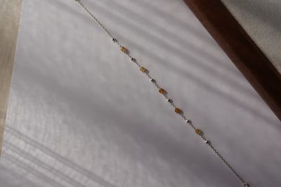 方糖碧璽銀珠間隔手鍊 S9258