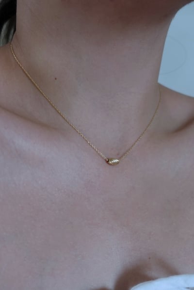 Classic 扭紋橄欖項鍊 14KGF2