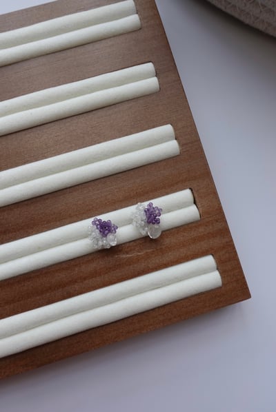 大花苞耳環 S925 限定紫白4