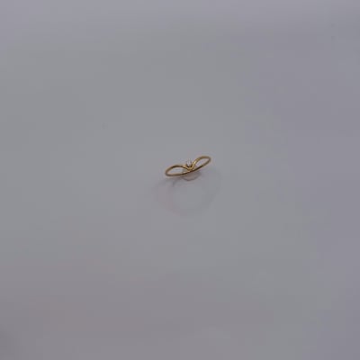 V字鋯石戒指 14KGF1