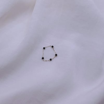 黑尖晶石間隔鏈戒 S9251