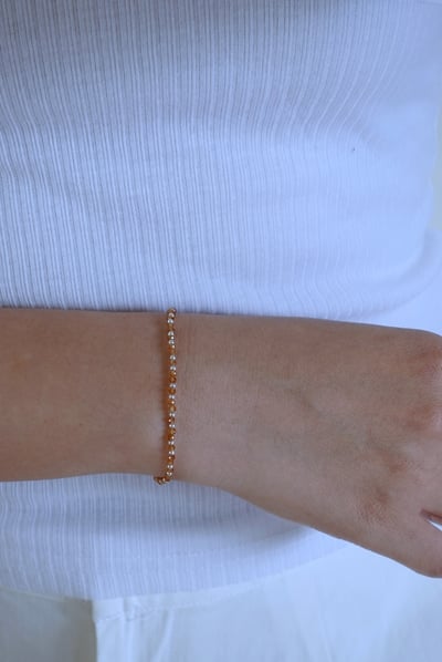 石榴石銀珠手鍊 S9254