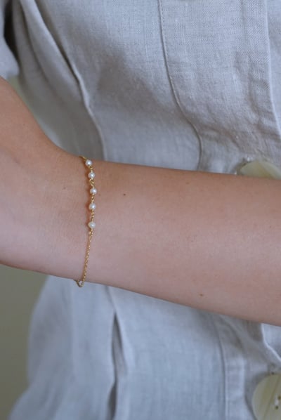 天然石心心相印手鍊 14KGF7