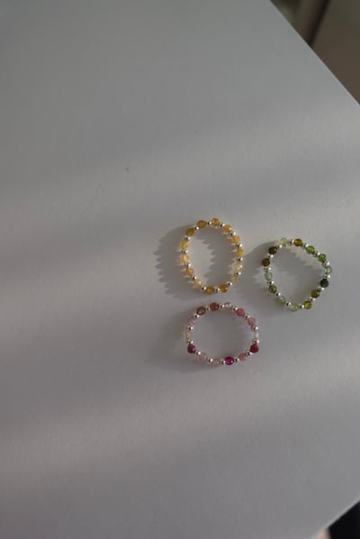 碧璽銀珠彈性珠戒 S9252