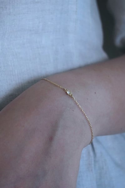 小圓鋯石手鍊 14KGF4